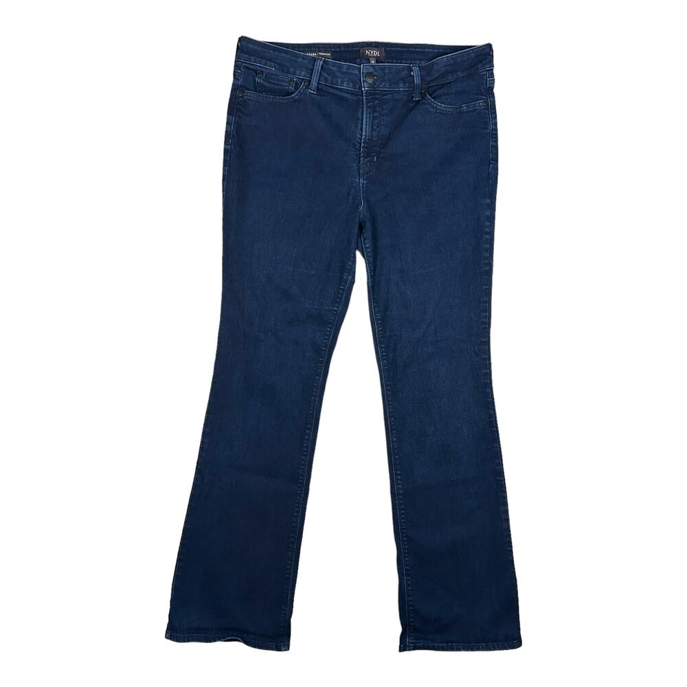 NYDJ Womens 16 Barbara Bootcut Jean Lift Tuck Stretch Preppy Dark Wash Blue
